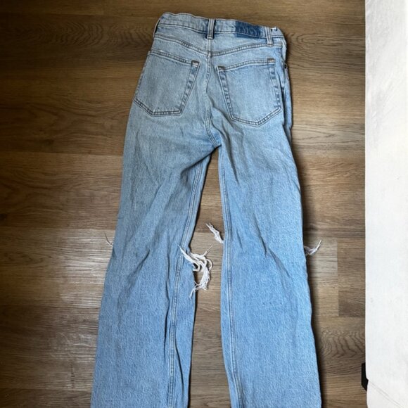 Abercrombie 90s Relaxed High-Rise Jean - Light Wash Distressed - Picture 8 of 8